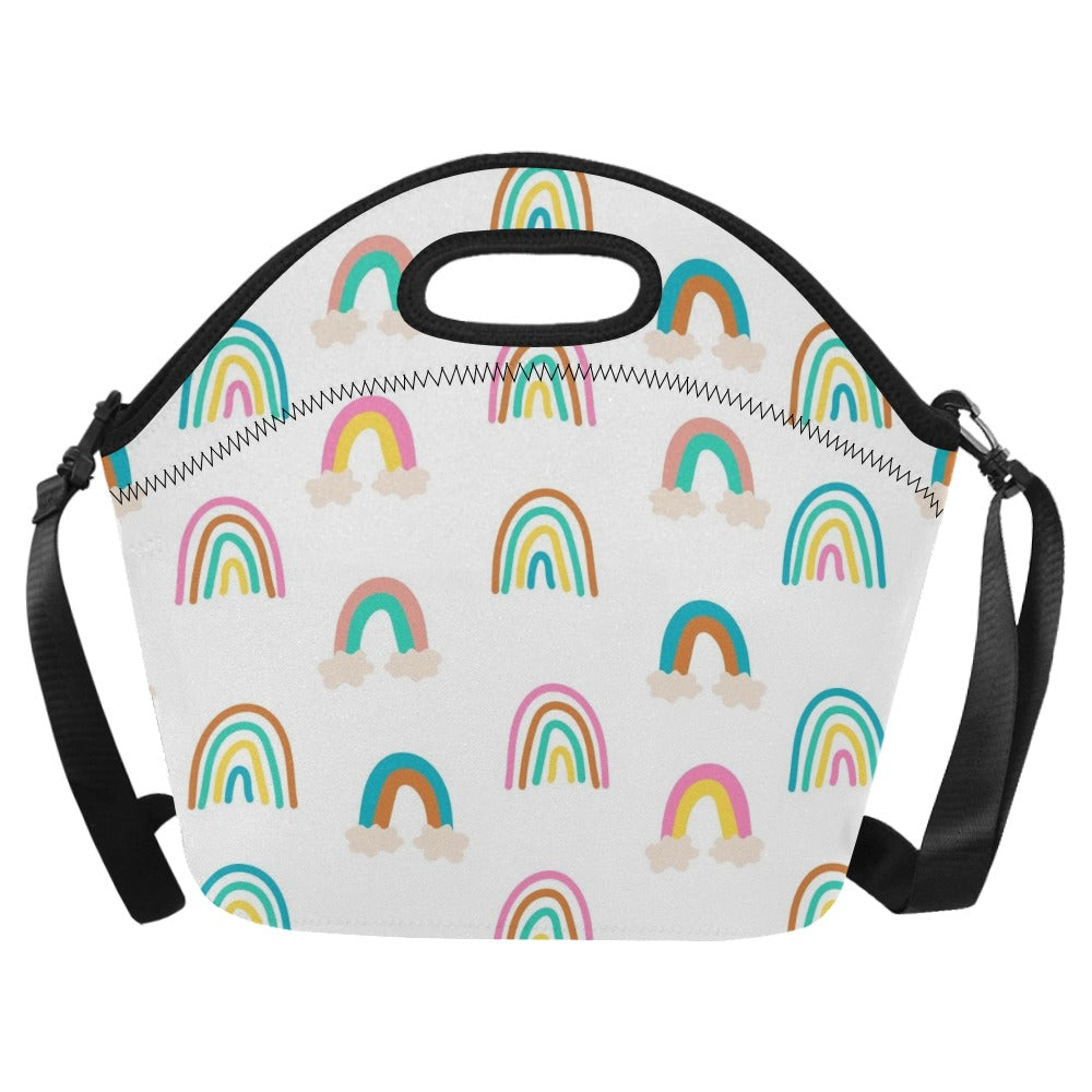 Cloud Rainbows - Neoprene Lunch Bag One Size Neoprene Lunch Bag Printed Offshore