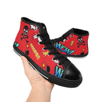 Comic Book Red - Women's High Top Canvas Shoes