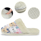 Dog Crowd Men's Fur Trim Thick-Sole Indoor Slippers Men's Fur Trimmed Slippers animal Printed Offshore