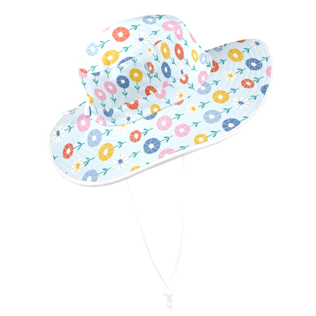 Abstract Cute Flowers Wide Brim Bucket Hat Wide Brim Bucket Hat Plants Printed Offshore