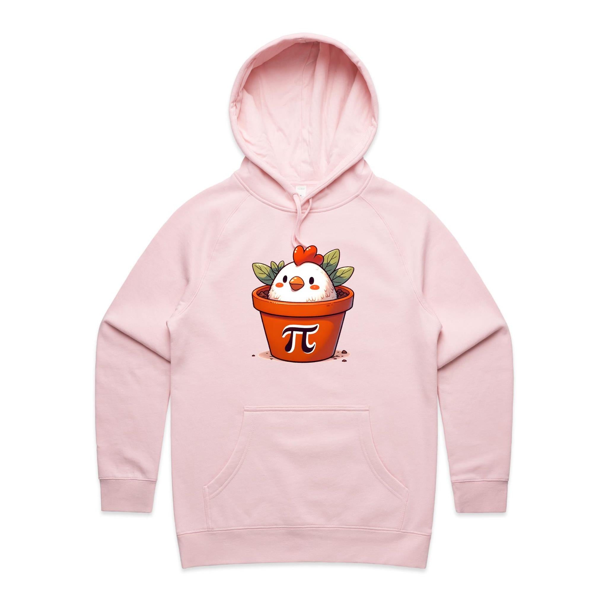 Chicken Pot Pi - Womens Hoodie Pink Womens Hoodie animal Maths Printed In Australia