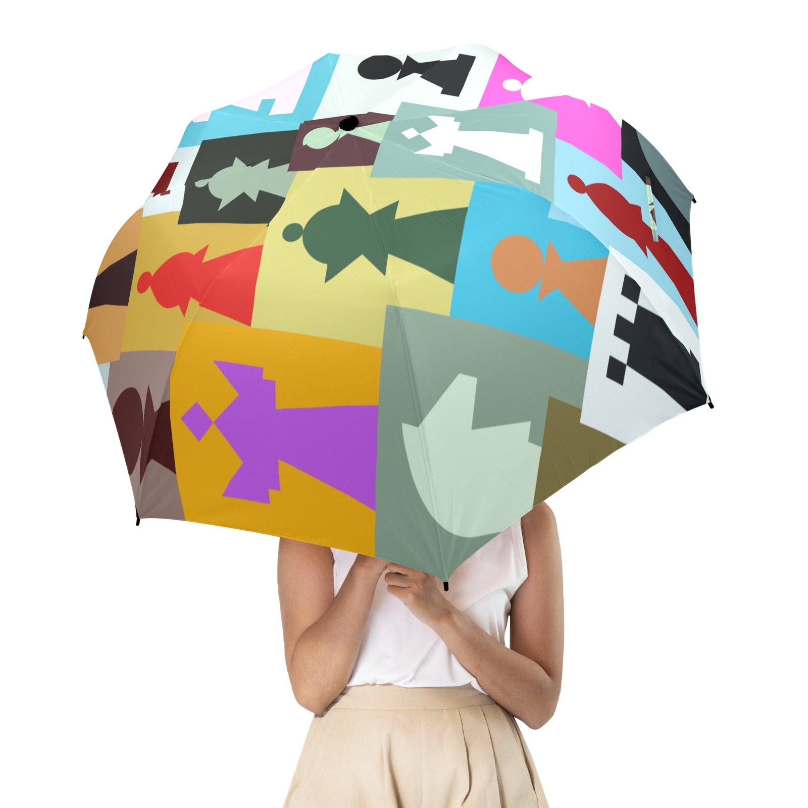 Colourful Chess - Semi-Automatic Foldable Umbrella (Model U12) Semi-Automatic Foldable Umbrella (U12)
