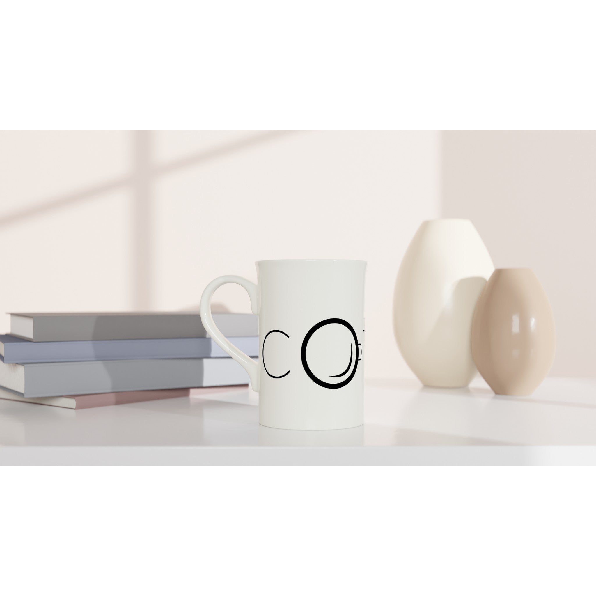 Coffee - White 10oz Porcelain Slim Mug Porcelain Mug Coffee Globally Fulfilled