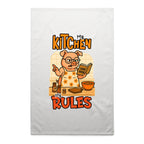 My Kitchen, My Rules - AS Colour Tea Towel White One Size Tea Towel Printed In Australia