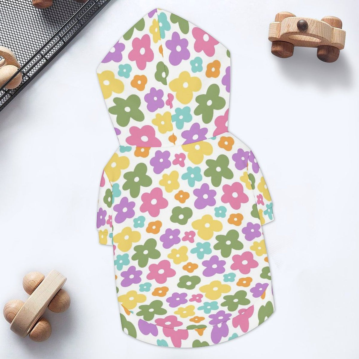 Pastel Flowers Pet Hoodie (Small Size)