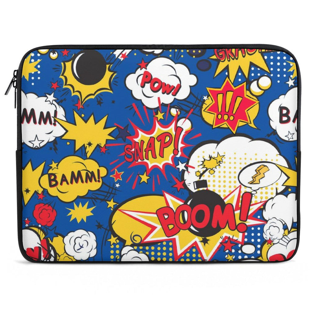 Blue Comic Book Laptop Sleeve (Multiple Sizes) black Laptop Sleeve comic Printed Offshore