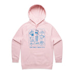 Maybe Coffee Is Addicted To Me - Womens Hoodie Pink Womens Hoodie Coffee Printed In Australia