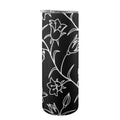 Black And White Floral 20oz Tall Skinny Tumbler with Lid and Straw One Size 20oz Tall Skinny Tumbler with Lid and Straw Printed Offshore