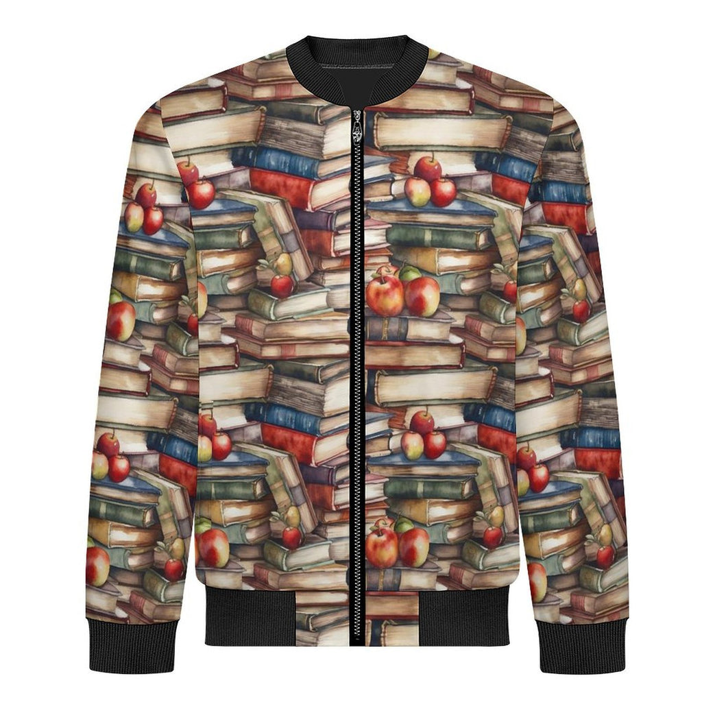 Watercolour Books Men's Casual Zip‑Up Bomber Jacket