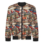Watercolour Books Men's Casual Zip‑Up Bomber Jacket