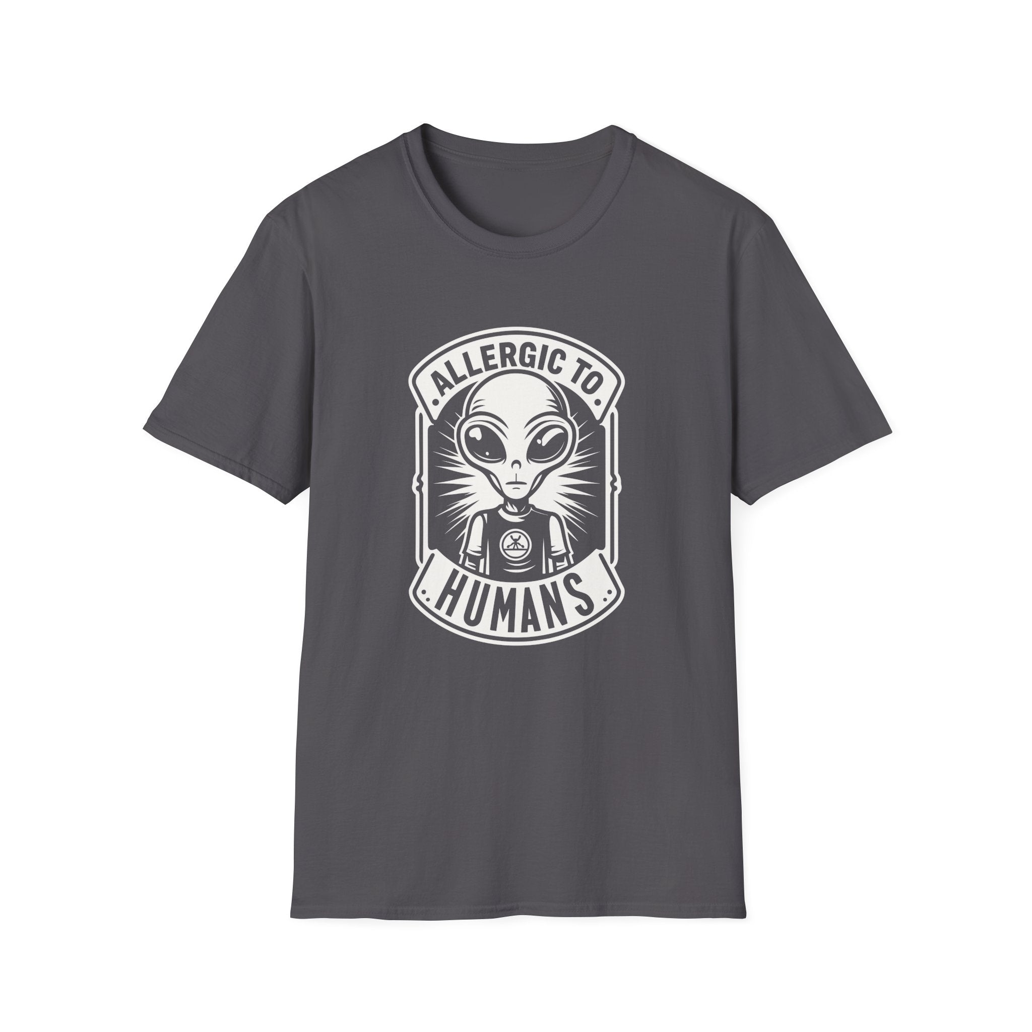 Allergic To Humans, Alien - Unisex Softstyle T-Shirt