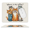 Where Is My Coffee, Cats Leather Mouse Pad white One size Leather Mouse Pad animal Coffee Printed Offshore