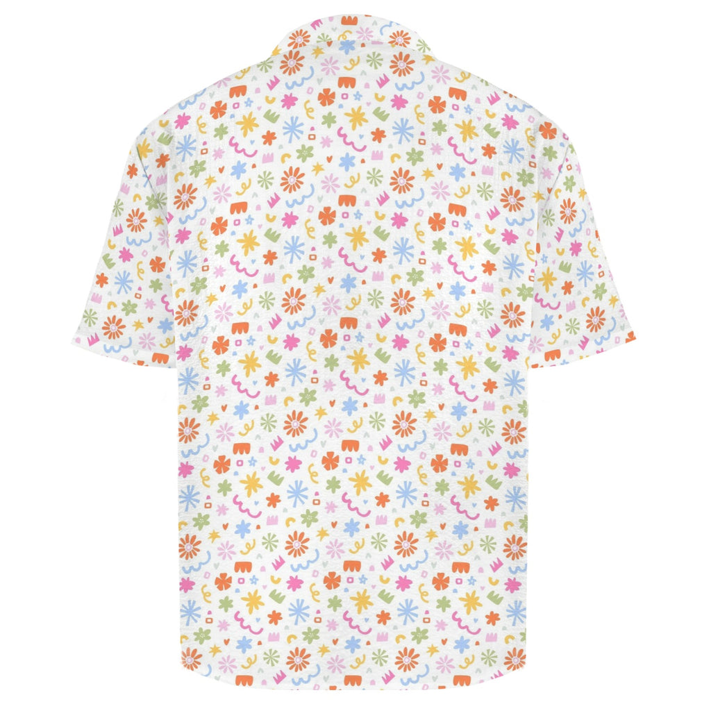 Abstract Colourful Shapes Men's Crinkle Hawaiian Shirt
