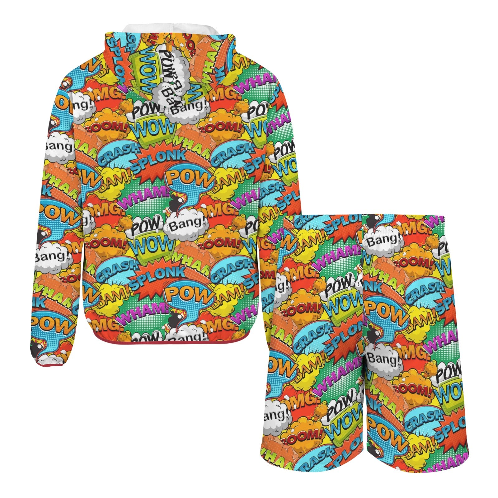 Comic Book 2 Men's Lightweight Sun Hoodie & Shorts Set Men's Lightweight Sun Hoodie & Shorts comic Printed Offshore