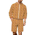Cola Men's Lightweight Sun Hoodie & Shorts Set 4XL Men's Lightweight Sun Hoodie & Shorts Food Printed Offshore
