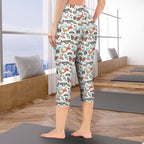 Pretty Moths And Butterflies - Women's High Waist Pocket Capri Yoga Leggings