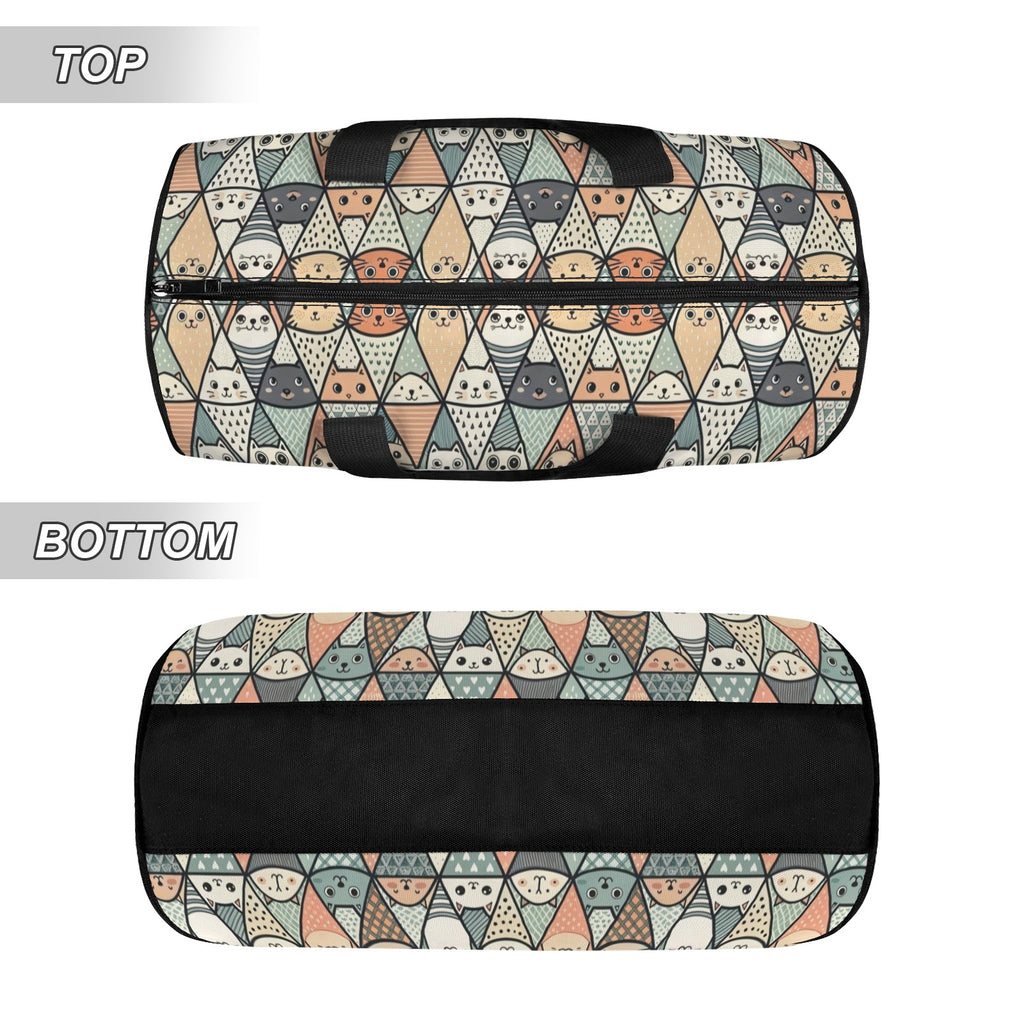 Diamond Cat Pattern Duffle Bag Duffle Bag Printed Offshore