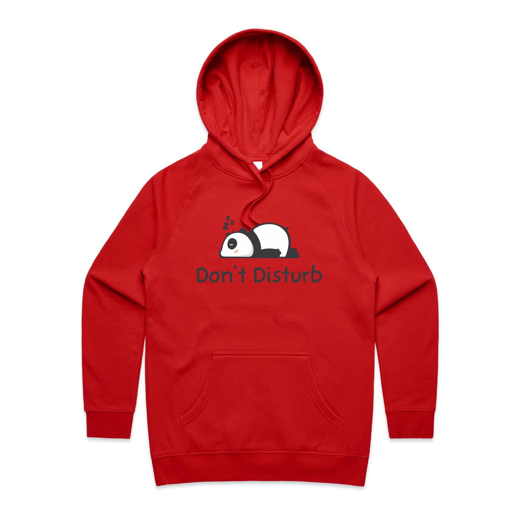Panda, Don't Disturb - Womens Hoodie Red Womens 2XL Womens Hoodie animal Printed In Australia