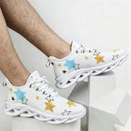 Stars In Blue And Gold Men's Twisted Sole Sneakers