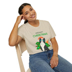 Meowy Christmas, Cat With Burning Christmas Tree - Unisex Softstyle T-Shirt