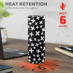 Black And White X's - 20oz Tall Skinny Tumbler with Lid and Straw