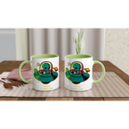 Personalise - Alien Commute, UFO - White 11oz Ceramic Mug Personalised Mug customise Globally Fulfilled personalise Sci Fi