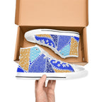 Blue Swirl - Men's High Top Canvas Shoes