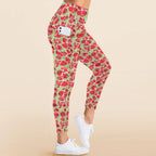 Busy Watermelon Women's High Waist Pockets Yoga Leggings