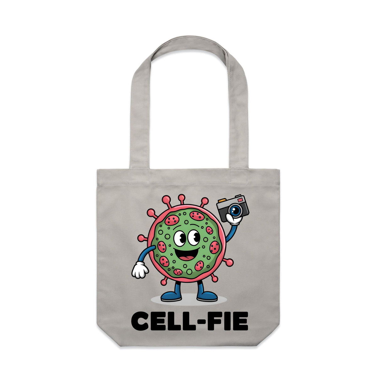 Cell-fie Cell Selfie Canvas Tote Bag Mushroom One Size Tote Bag Printed In Australia Science