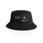 Cat String Theory Physics AS Colour Bucket Hat Black One Size As Colour Bucket Hat animal Printed In Australia Science
