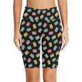 Colourful Cassettes Women's Bike Shorts With Side Pockets Women's Bike Shorts Music Printed Offshore Retro
