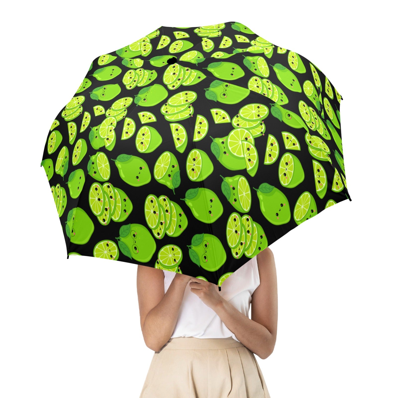 Cute Limes - Semi-Automatic Foldable Umbrella (Model U12) Semi-Automatic Foldable Umbrella (U12)