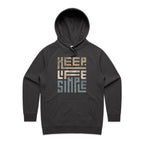 Keep Life Simple - Womens Hoodie Coal Womens Hoodie Printed In Australia