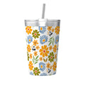 Retro Boho Flower Small Stainless Steel Travel Mug Cup 12oz/350ml