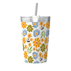 Retro Boho Flower Small Stainless Steel Travel Mug Cup 12oz/350ml