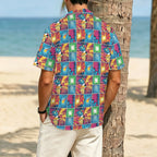 Comic Book Squares Men's Crinkle Hawaiian Shirt