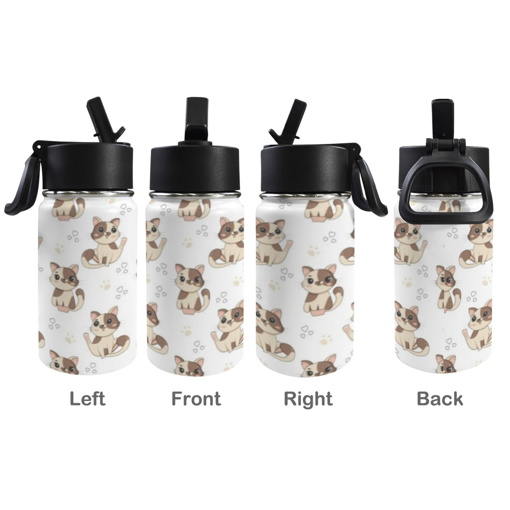 Cheeky Cats 12oz Kids Water Bottle with Straw Lid