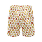 Round Pizzas On White Men's Mid-Length Beach Shorts Men's Mid-Length Beach Shorts Food Printed Offshore