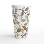 Autumn Leaves - White Latte 17oz Ceramic Mug Latte Mug Globally Fulfilled Plants