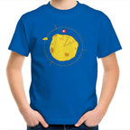 Moon Cheese - Kids Youth T-Shirt Bright Royal Kids Youth T-shirt Food Printed In Australia Space
