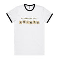 Scrabbling For Points Men's AS Colour Ringer Tee White Black Ringer T-Shirt Games Printed In Australia