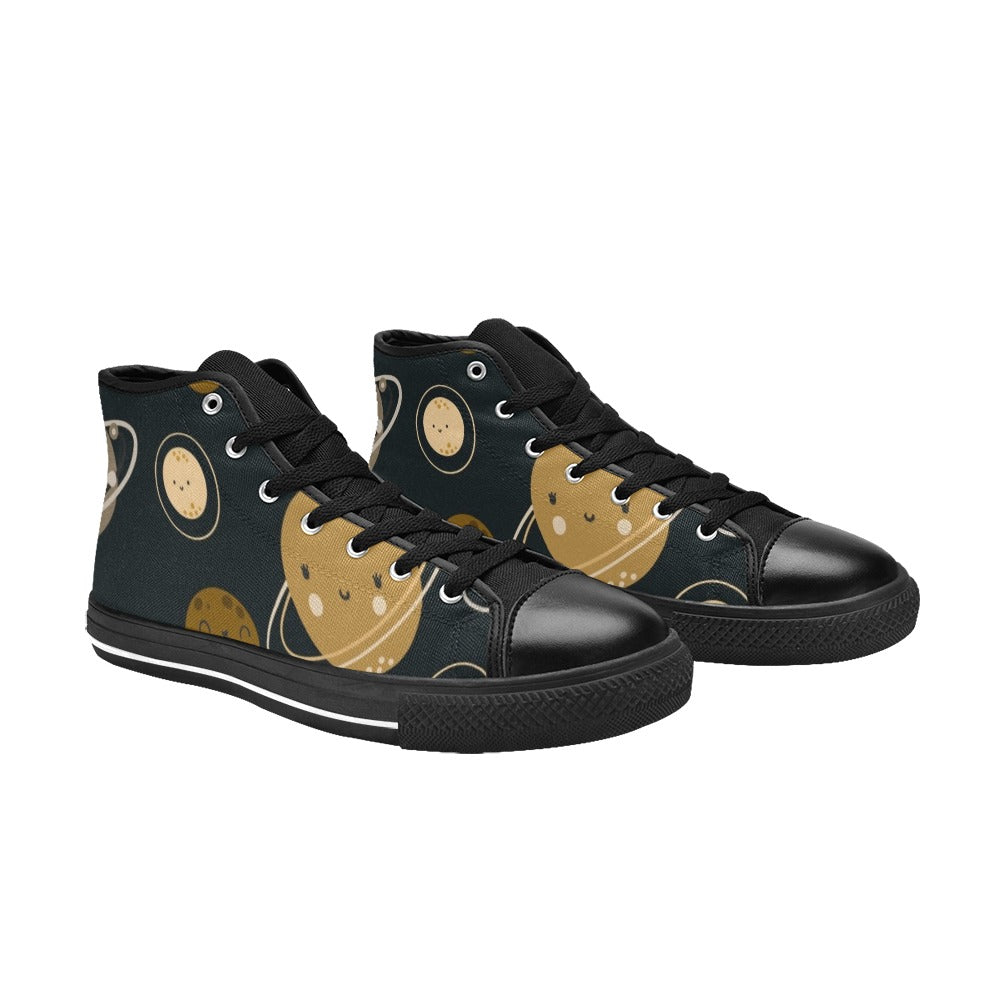 Planets Women's High Top Canvas Shoes Womens Classic High Top Shoes Printed Offshore Space