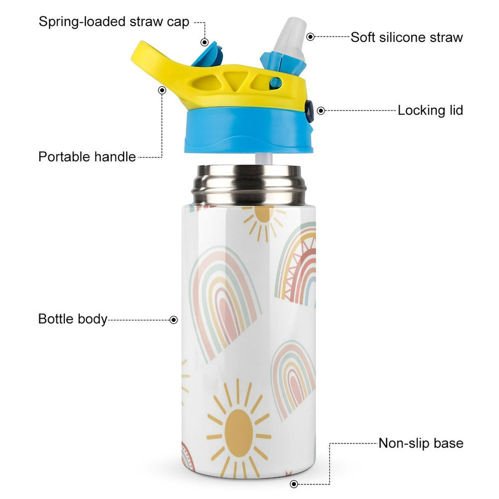 Pastel Rainbows - Little Kids Water Bottle Little Kids Water Bottle Printed Offshore