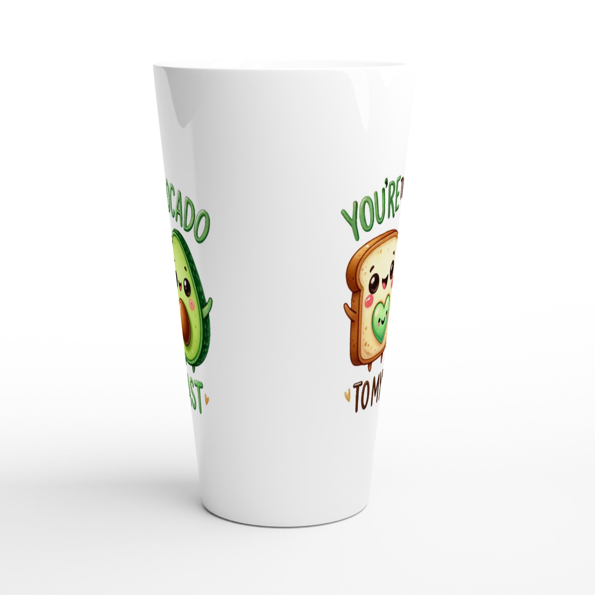You're The Avocado To My Toast, Valentine - White Latte 17oz Ceramic Mug Latte Mug Food Globally Fulfilled Love