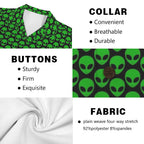 Aliens Men's Short Sleeve Hawaiian Shirt Men's Hawaiian Shirt (New) Printed Offshore Sci Fi