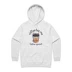 Coffee Has Me Feline Good - Womens Hoodie White Marle Womens Hoodie animal Coffee Printed In Australia