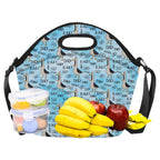 Dad Seagull Neoprene Lunch Bag/Large (Model 1669) Neoprene Lunch Bag animal Dad Printed Offshore