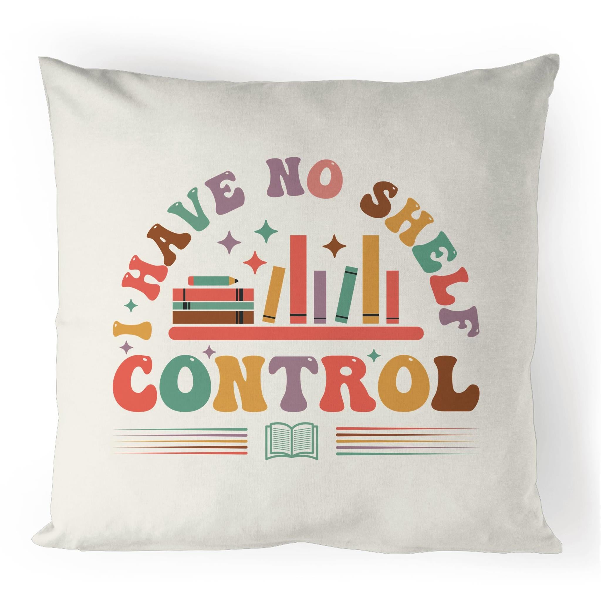 I Have No Shelf Control, Reading - 100% Linen Cushion Cover Default Title Linen Cushion Covers Printed In Australia Reading