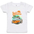 Hello Sunshine, Beach Van - Baby T-shirt White Baby T-shirt Printed In Australia Summer Surf