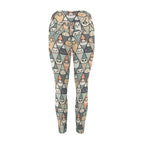 Diamond Cat Pattern - Women's High Waist Pockets Yoga Leggings